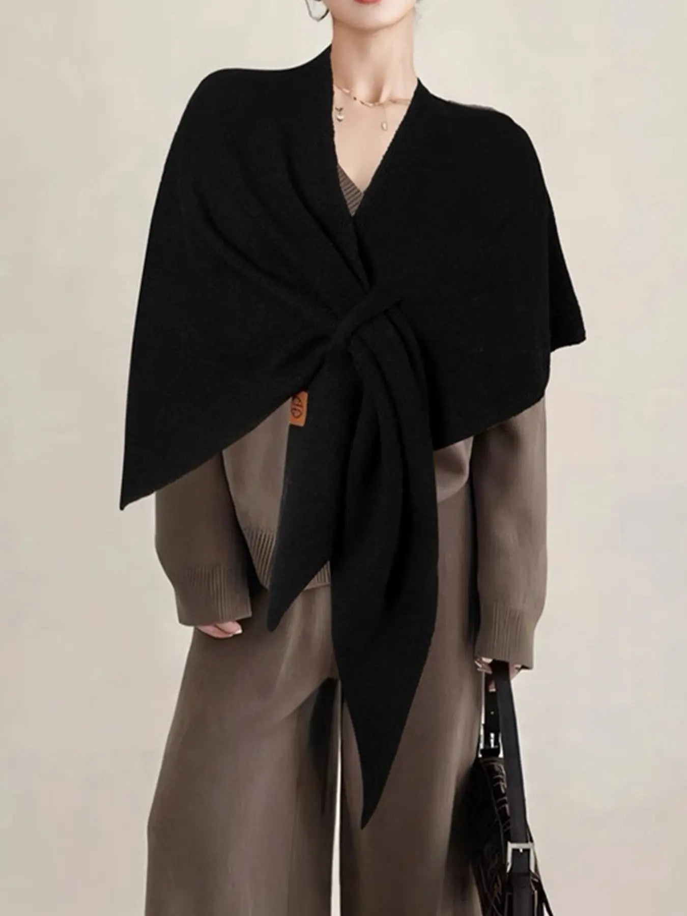Women's Trendy Solid Knitted Shawl, Casual Soft Comfortable Scarf for Daily Wear, Fashion Accessories for Women & Girls
