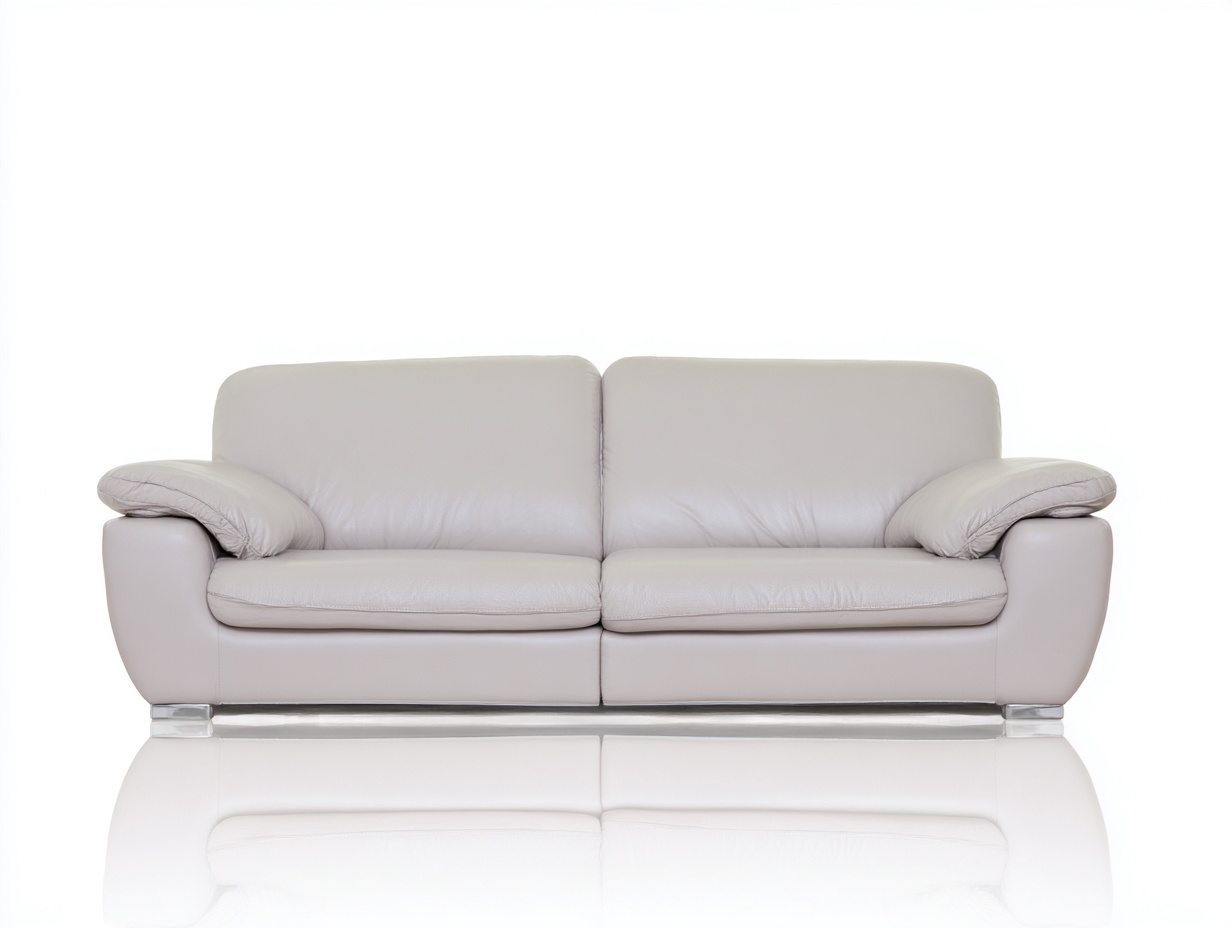 Canapé 3 places - cuir - 210x95x79 cm - beige clair - style moderne-Loftgohome