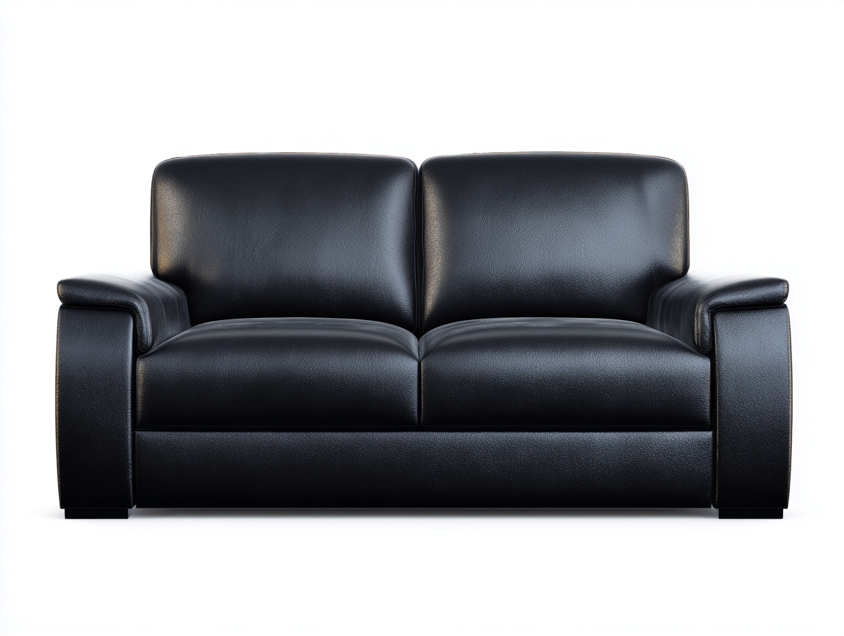 Canapé 3 places - cuir - 214x94x80 cm - noir - style moderne-Loftgohome