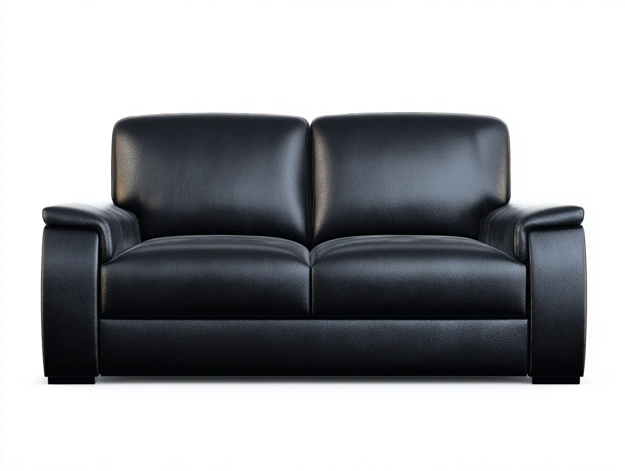 Canapé 3 places - cuir - 214x94x80 cm - noir - style moderne-Loftgohome