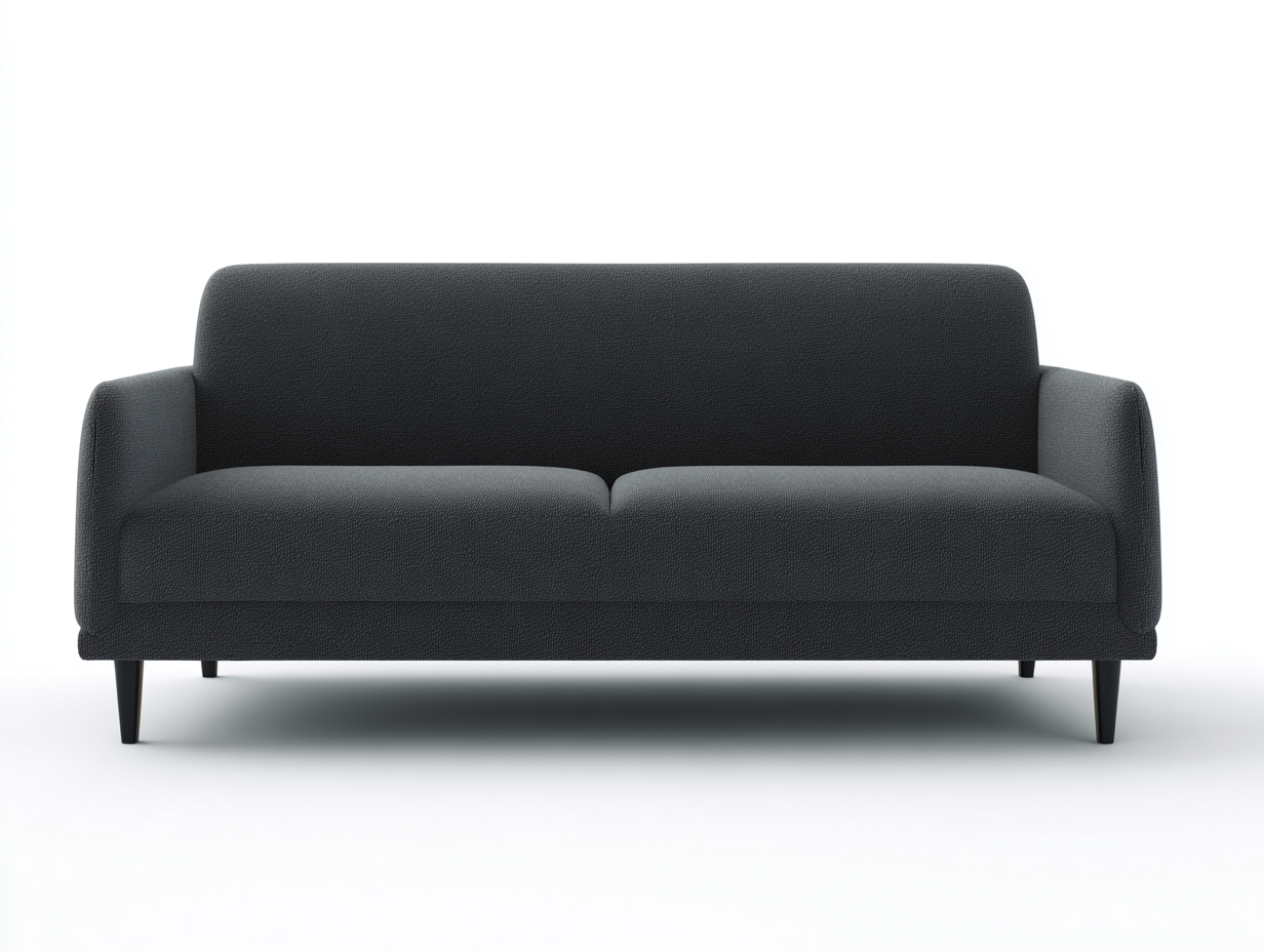 Canapé 3 places - tissu - 208x90x78 cm - gris foncé - style moderne-Loftgohome