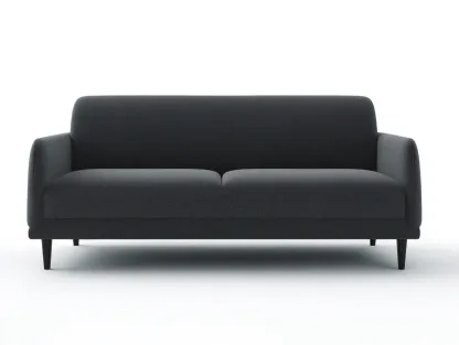 Canapé 3 places - tissu - 208x90x78 cm - gris foncé - style moderne-Loftgohome