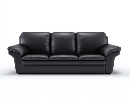 Canapé 3 places - cuir - 216x96x82 cm - noir - style classique-Loftgohome