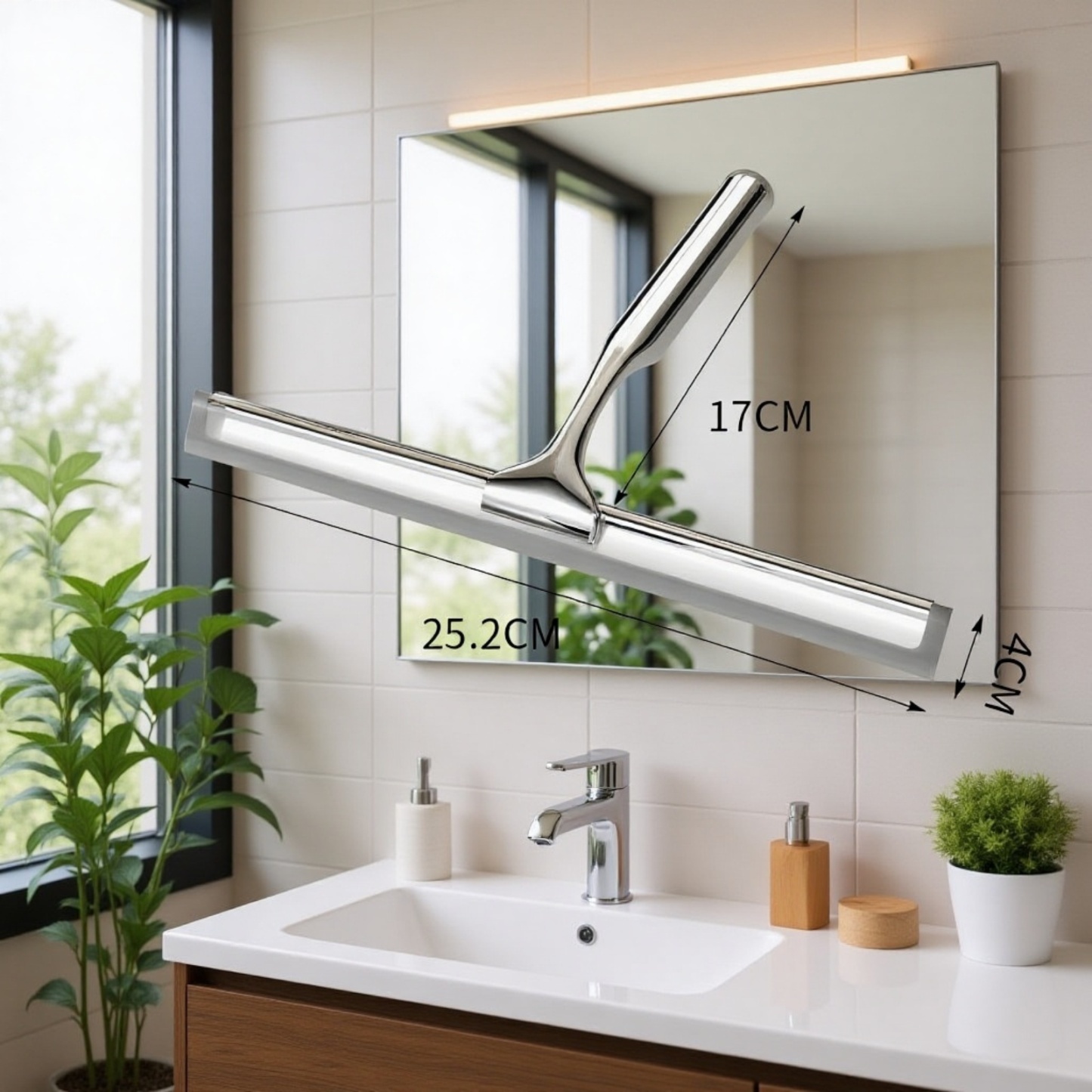 Glasreinigungsartefakt Badezimmerspiegelreinigung Zinklegierung Haushaltsglaswischer Autofensterwisc