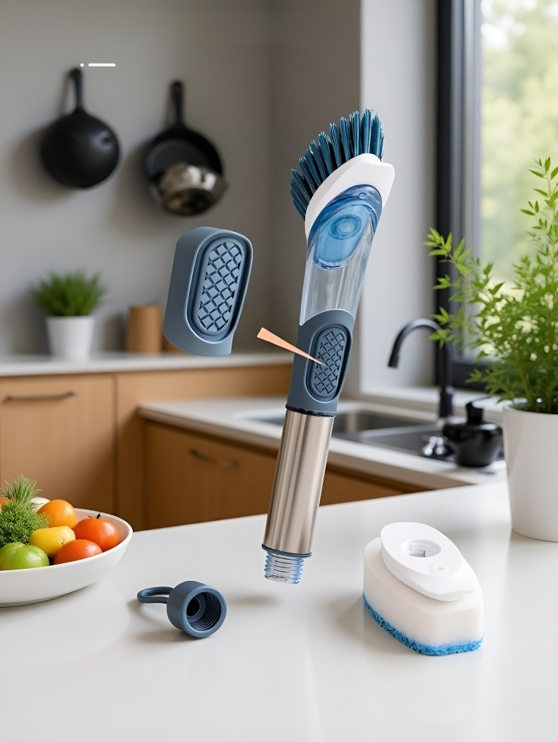 Innovative Küchenbürste mit vier Funktionen