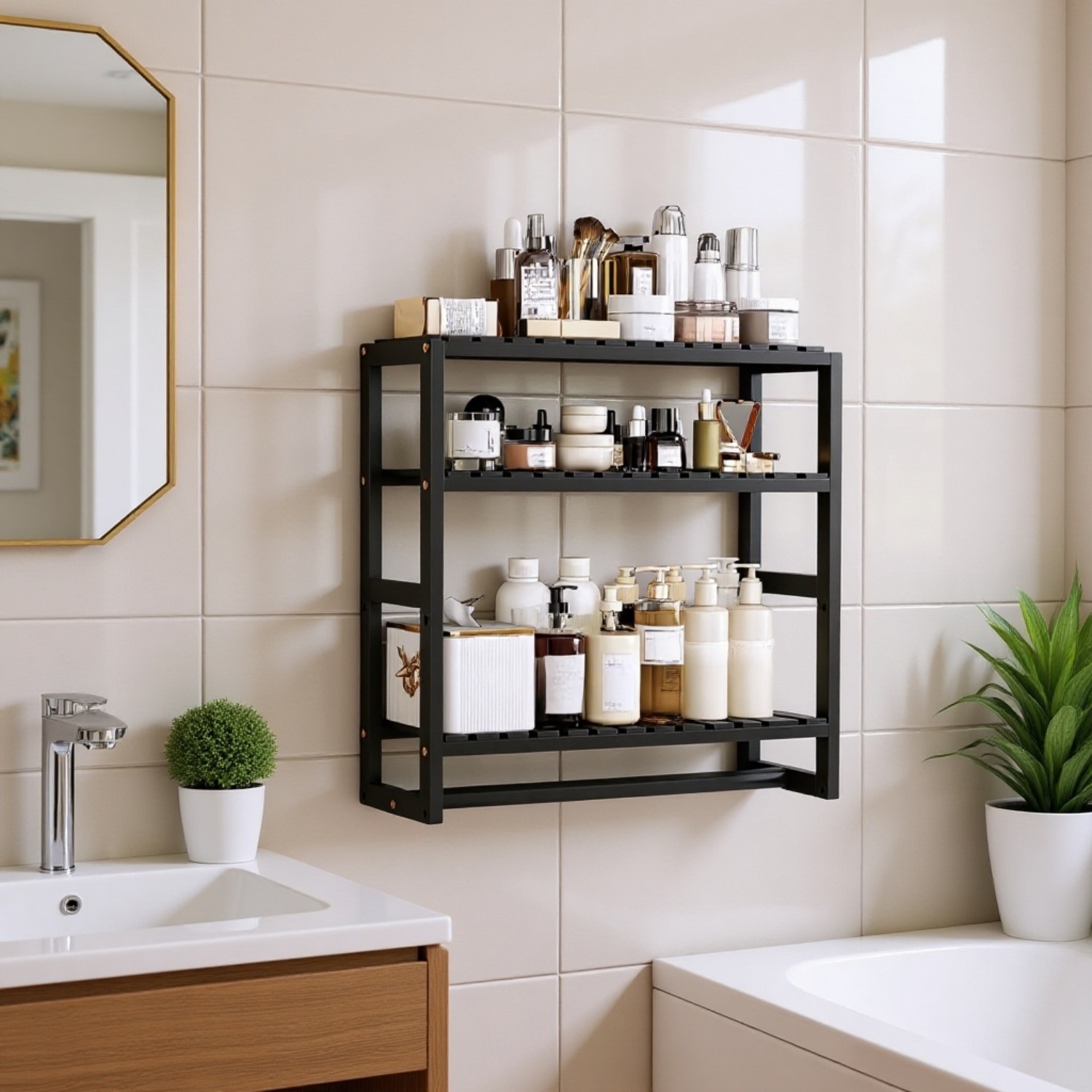 Wandregal Badezimmer Schlafsaal Starke tragende Veranda Massivholz Lagerregal Küche Gewürzflaschenre