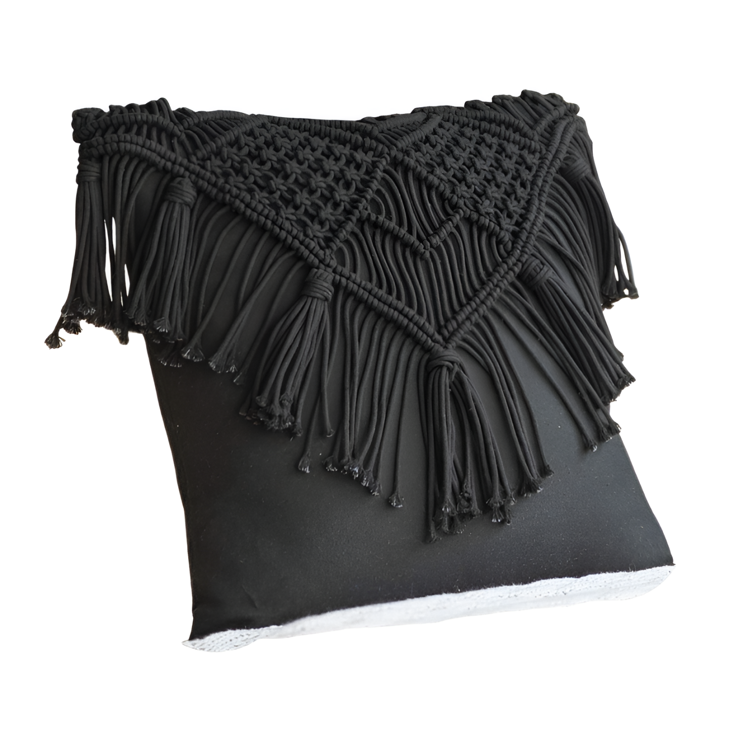 Sofakissenbezug, Kissenbezug, Baumwollfaden, Baumwollseil, handgewebt, Quasten-Stil, Bohemian-Stil