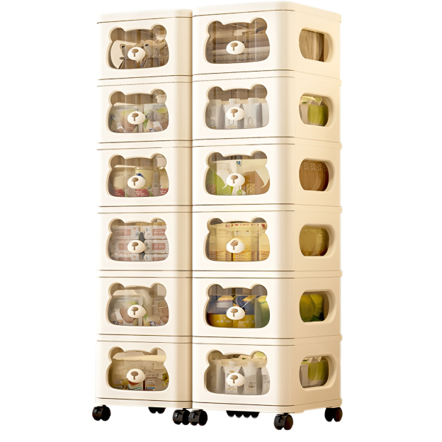 Mehrschichtiges Lagerregal Multifunktions-Haushaltslagerschrank Wohnzimmer Kinderspielzeugschrank Ba