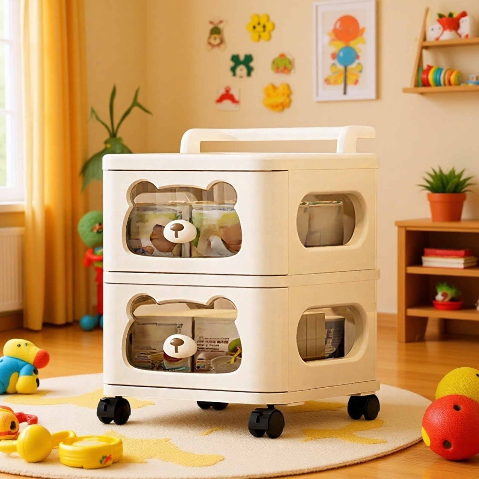 Mehrschichtiges Lagerregal Multifunktions-Haushaltslagerschrank Wohnzimmer Kinderspielzeugschrank Ba