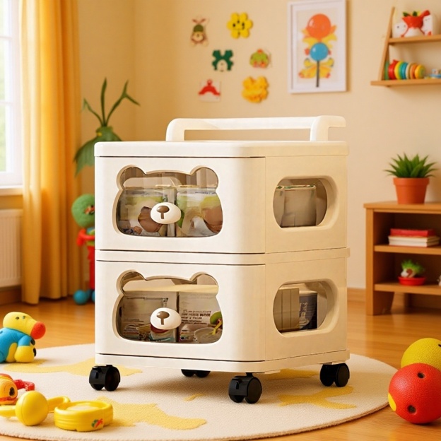 Mehrschichtiges Lagerregal Multifunktions-Haushaltslagerschrank Wohnzimmer Kinderspielzeugschrank Ba