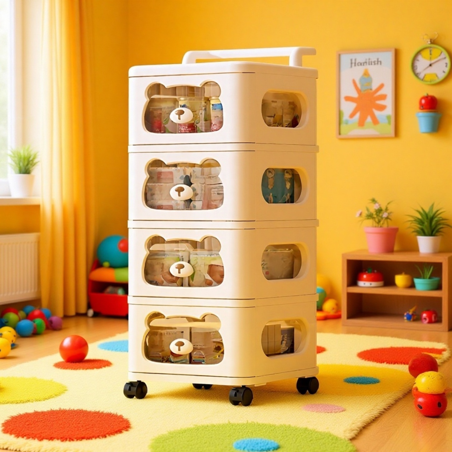 Mehrschichtiges Lagerregal Multifunktions-Haushaltslagerschrank Wohnzimmer Kinderspielzeugschrank Ba