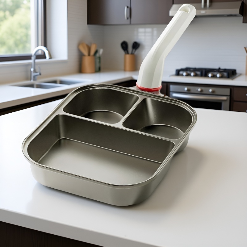 Titanium three-in-one frying pan breakfast pan non-stick pan fried egg hamburger thickened and deepe