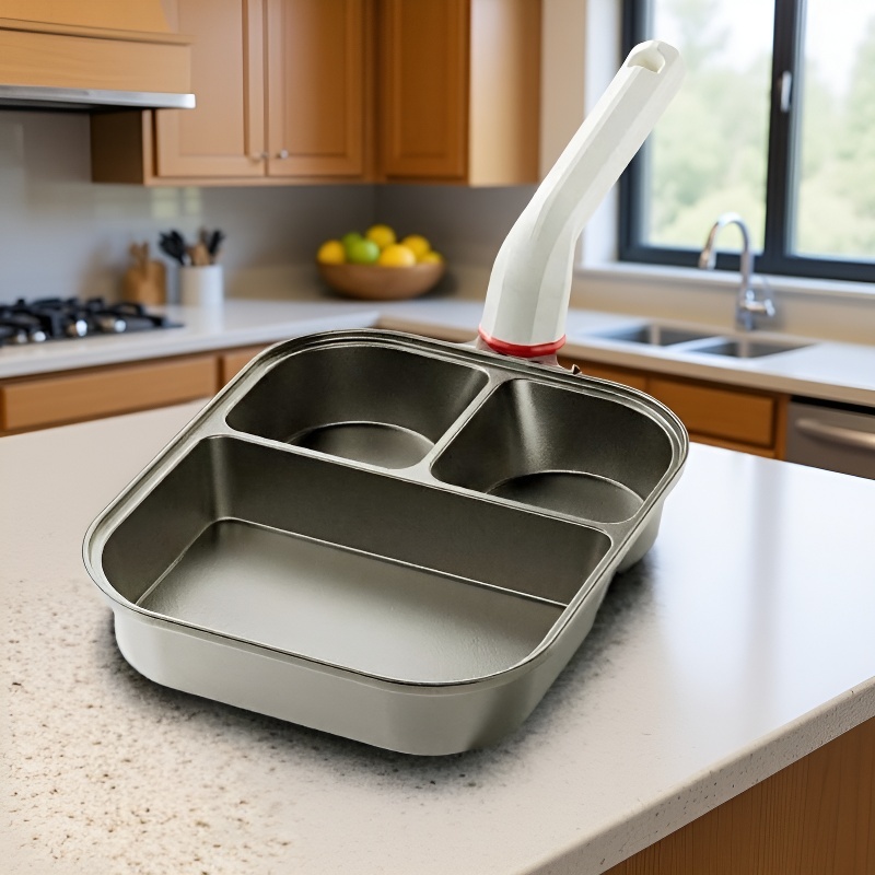 Titanium three-in-one frying pan breakfast pan non-stick pan fried egg hamburger thickened and deepe