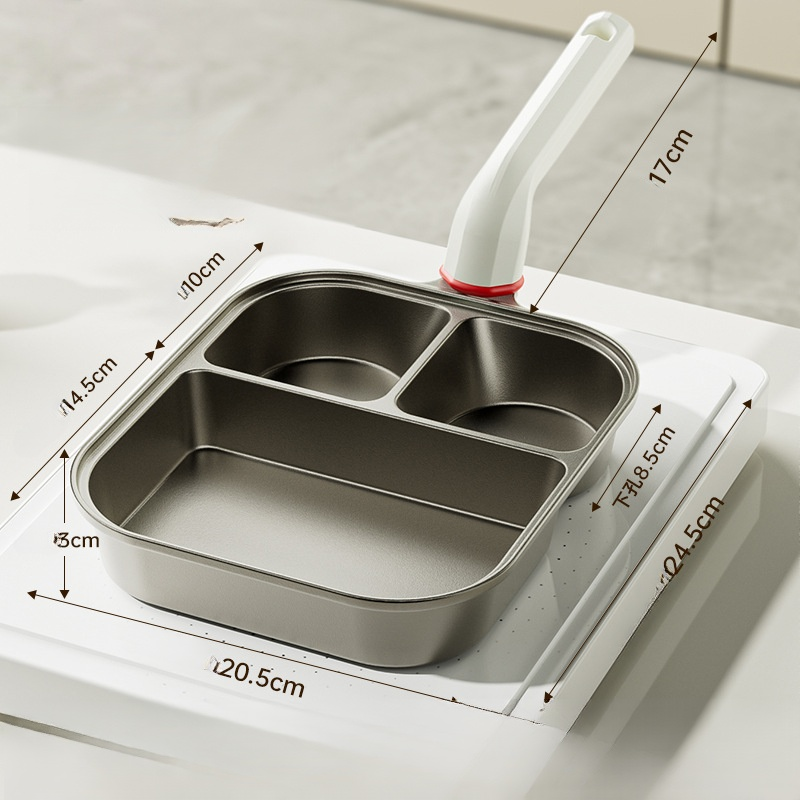 Titanium three-in-one frying pan breakfast pan non-stick pan fried egg hamburger thickened and deepe