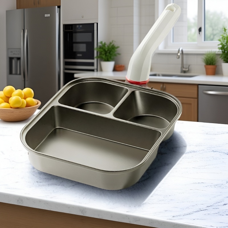 Titanium three-in-one frying pan breakfast pan non-stick pan fried egg hamburger thickened and deepe