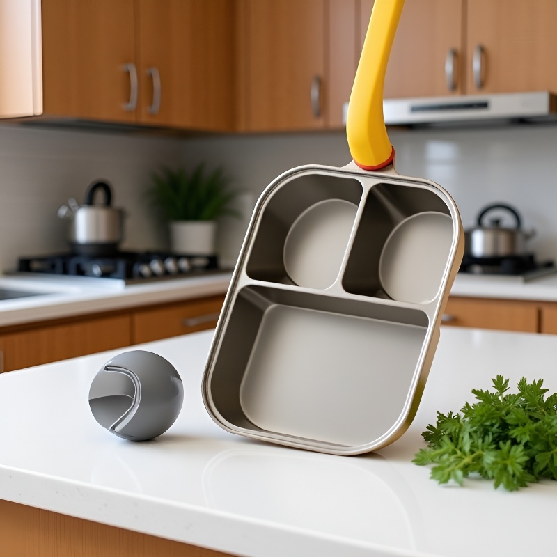 Titanium three-in-one frying pan breakfast pan non-stick pan fried egg hamburger thickened and deepe