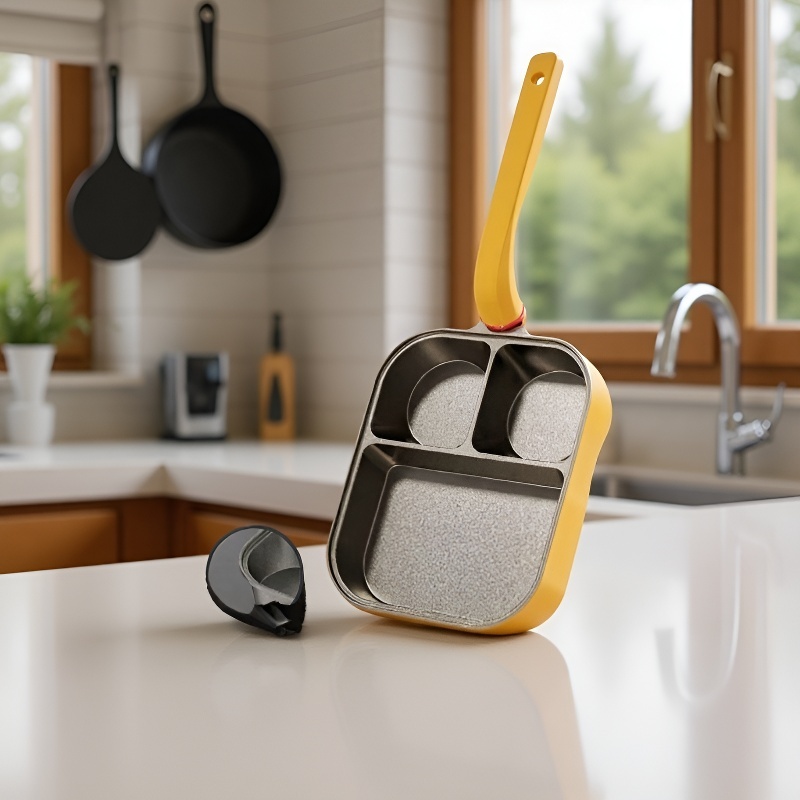 Titanium three-in-one frying pan breakfast pan non-stick pan fried egg hamburger thickened and deepe