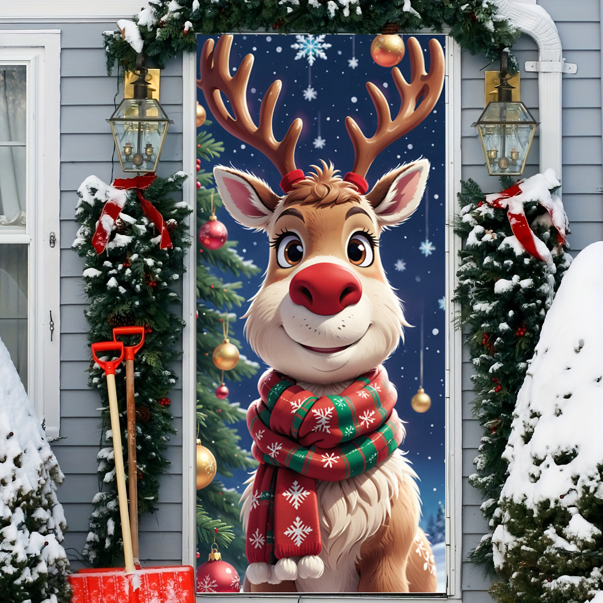50% OFF🌟2025 Christmas and Halloween Door Cover--Suitable for Both Exterior and Interior Doors