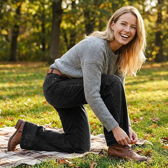 📢📢 50% ОТСТЪПКА!! ⏰ Ретро дамски дънки с широк крачол и джобове ✨