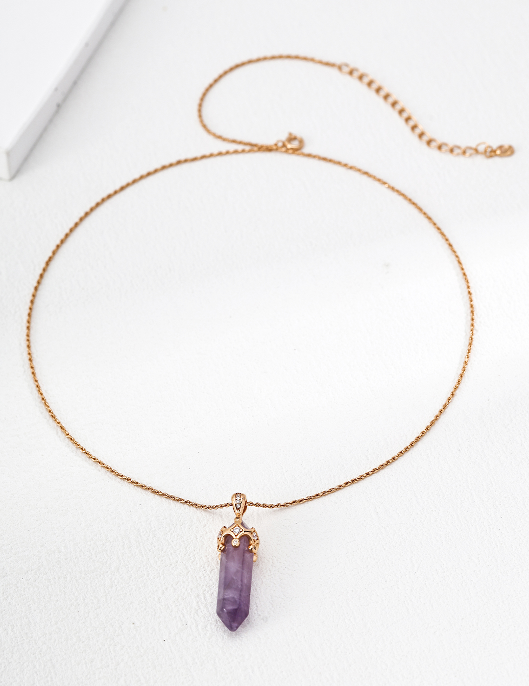 Amethyst and cubic zirconia necklace