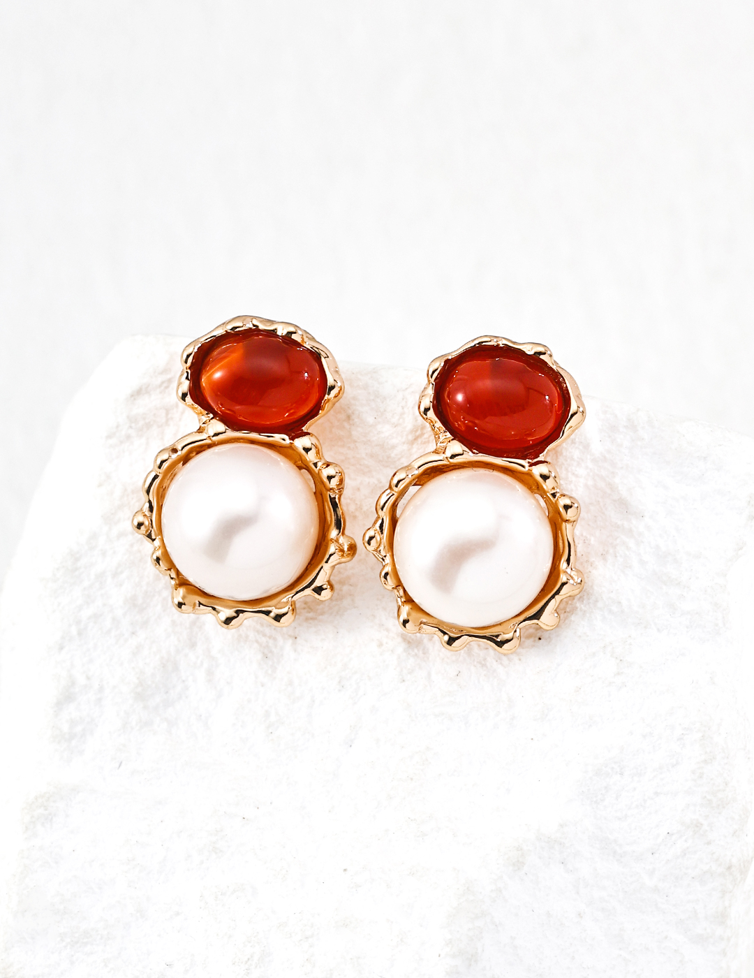 Hand-carved lava flow earrings