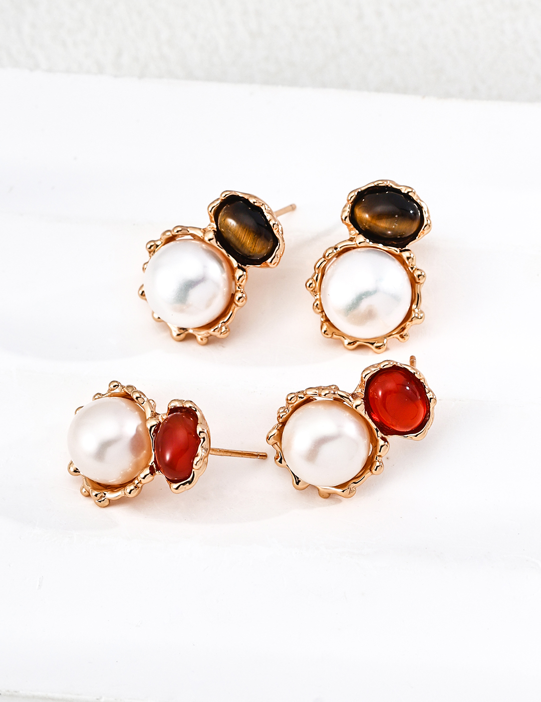 Hand-carved lava flow earrings