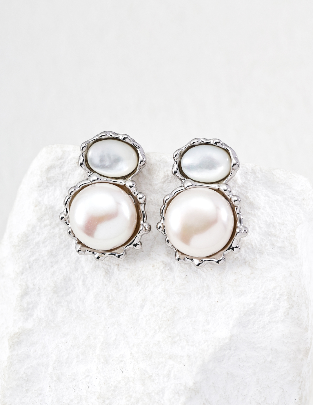 Hand-carved lava flow earrings