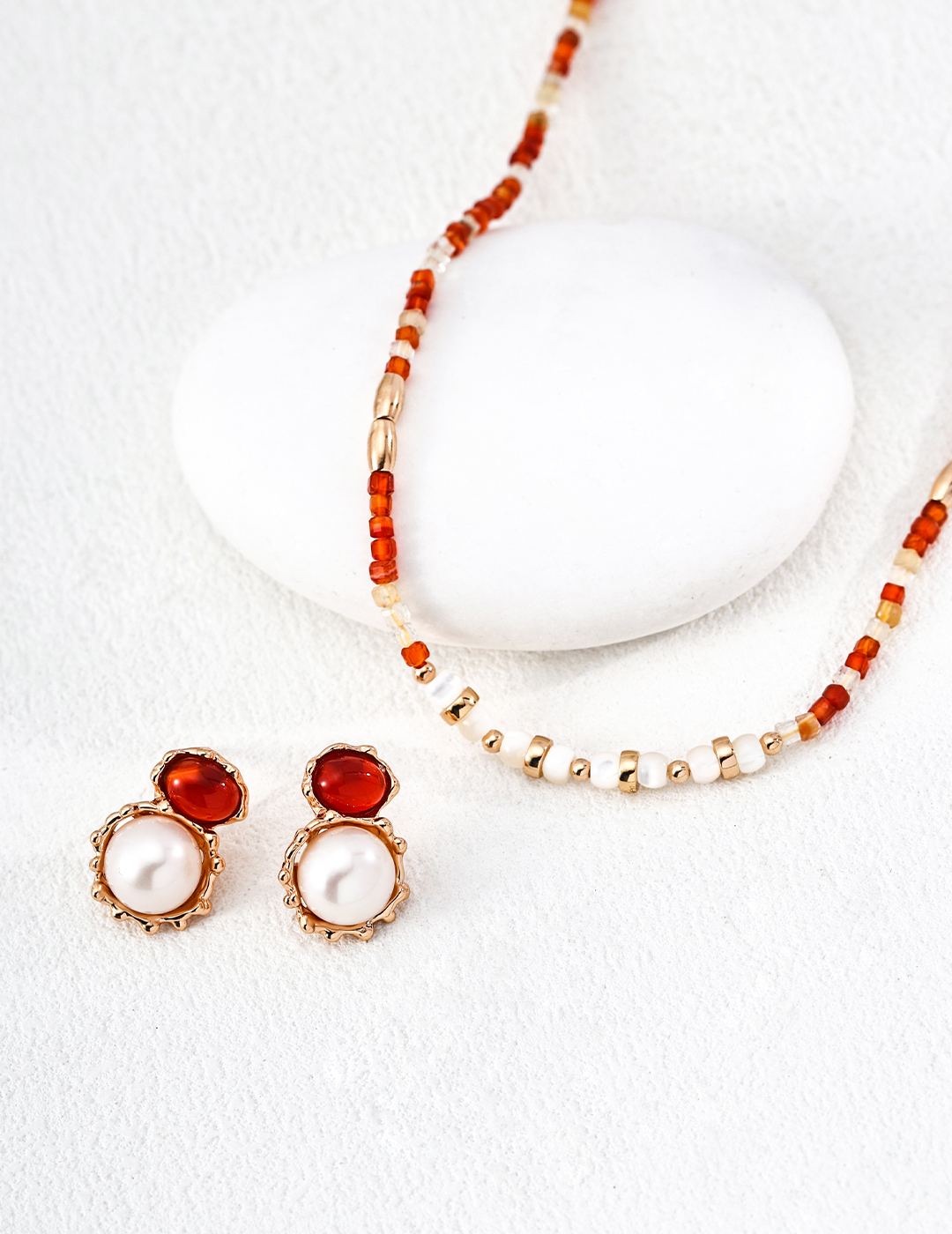 Hand-carved lava flow earrings