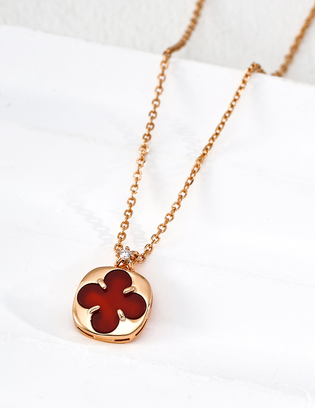 Lucky four-leaf clover necklace and earrings