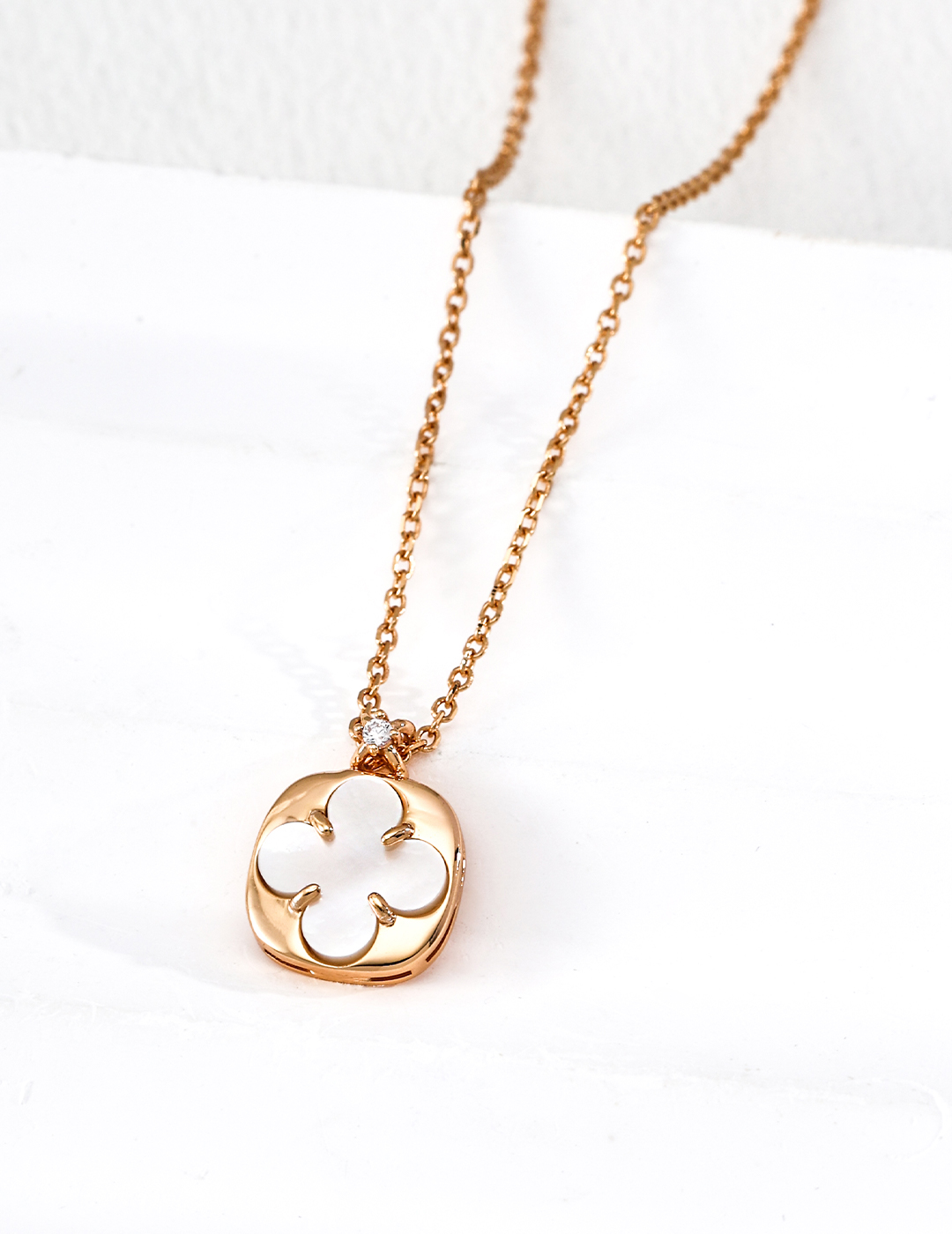 Lucky four-leaf clover necklace and earrings