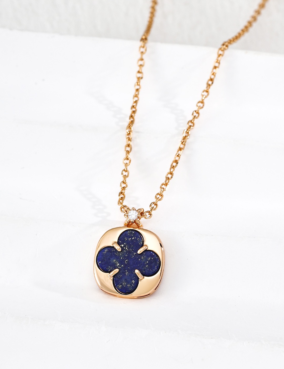 Lucky four-leaf clover necklace and earrings