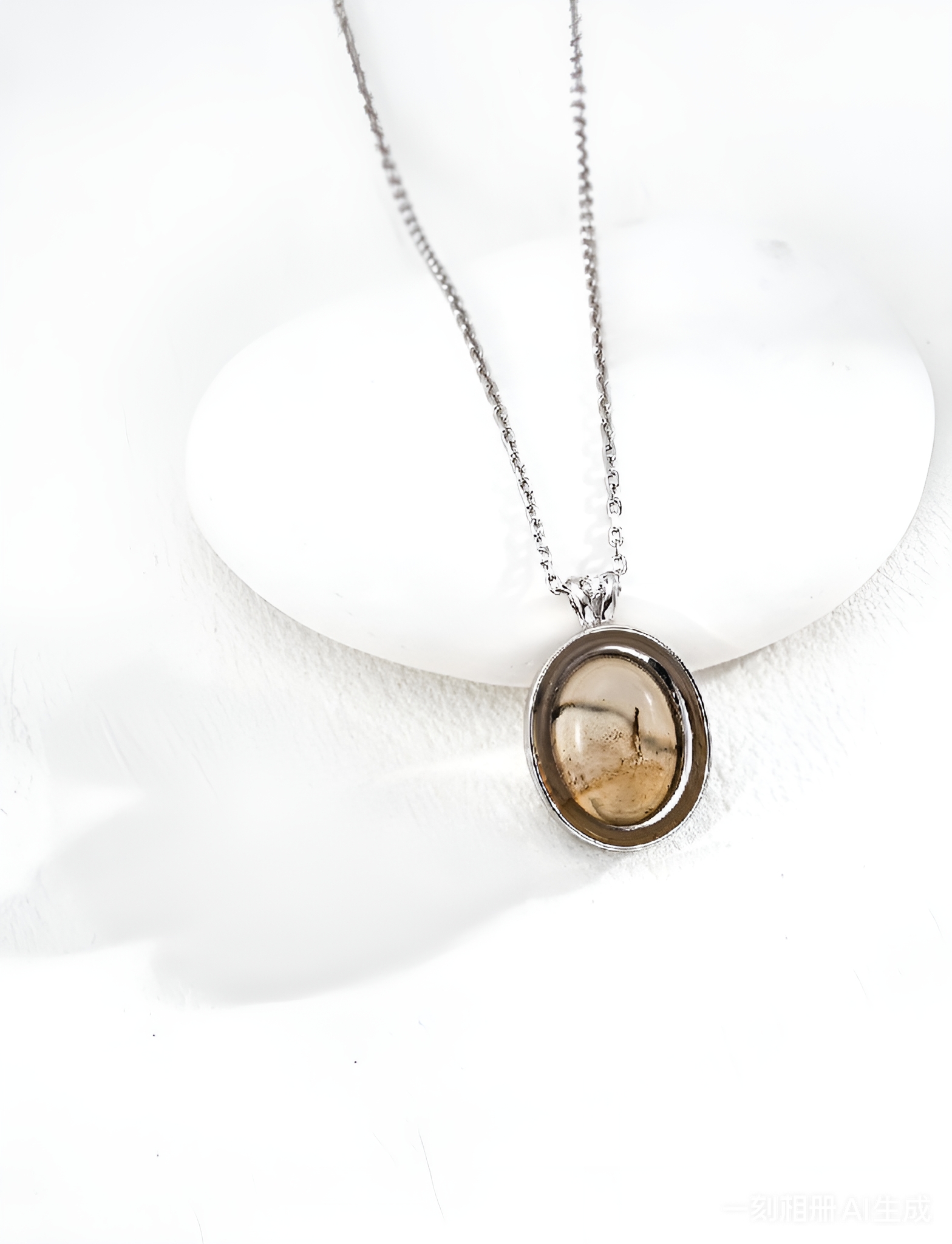 Minimalist style 925 sterling silver and agate necklace
