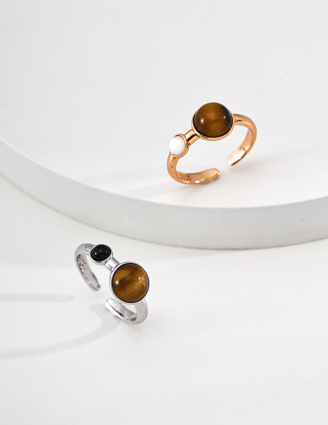 Sterling silver twin lucky charm ring