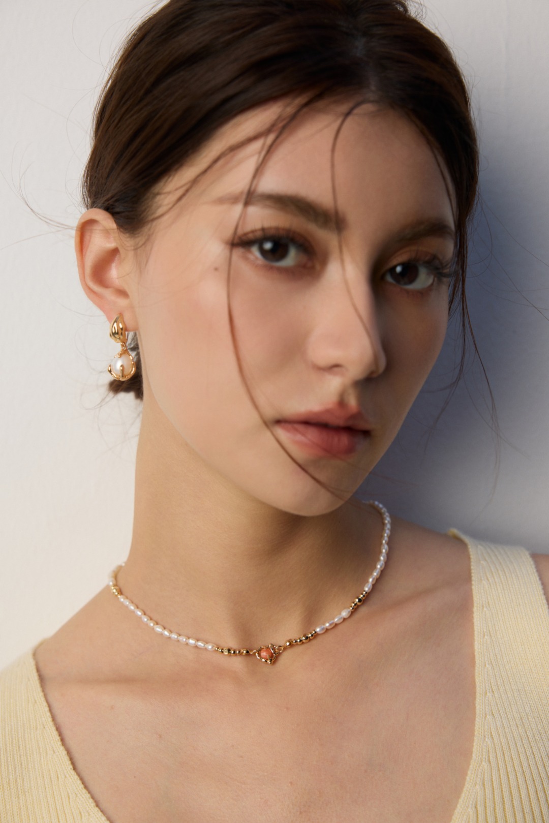 S925 Sterling Silver Vintage Natural Pearl and Rhodochrosite Necklace