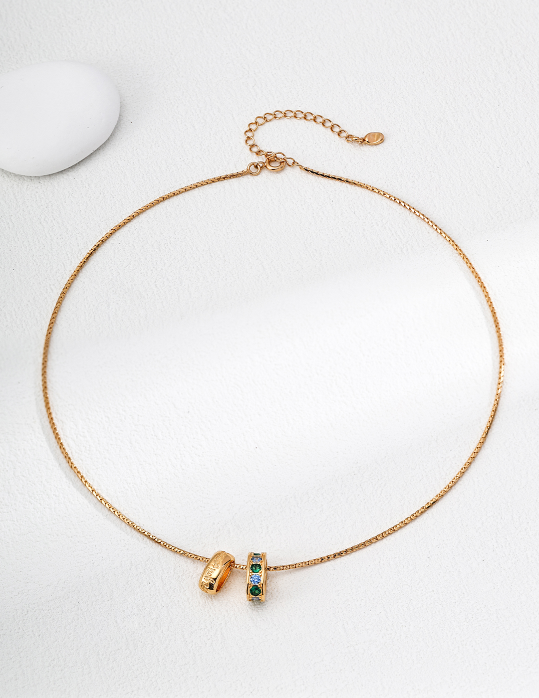 S925 sterling silver vintage zircon necklace