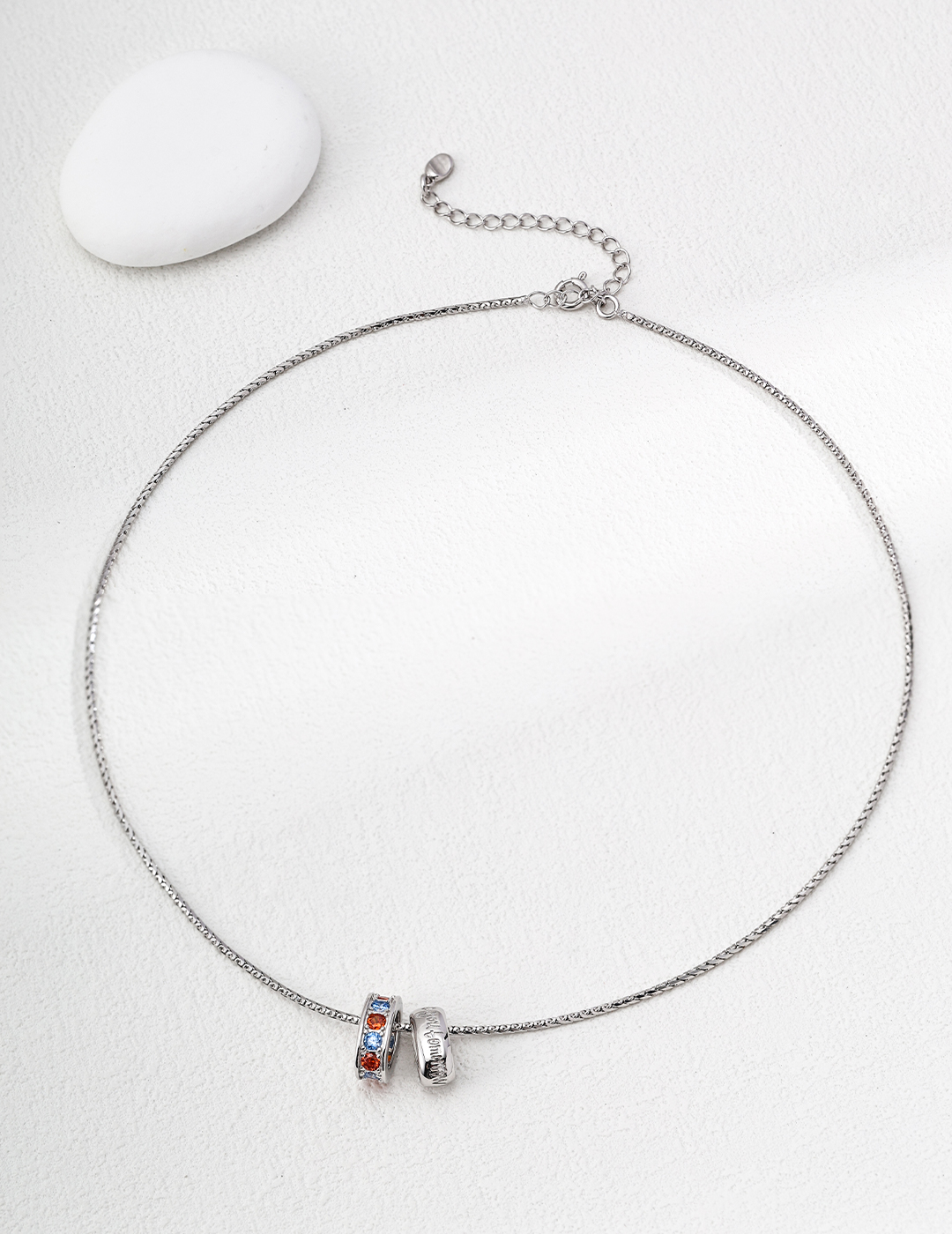 S925 sterling silver vintage zircon necklace