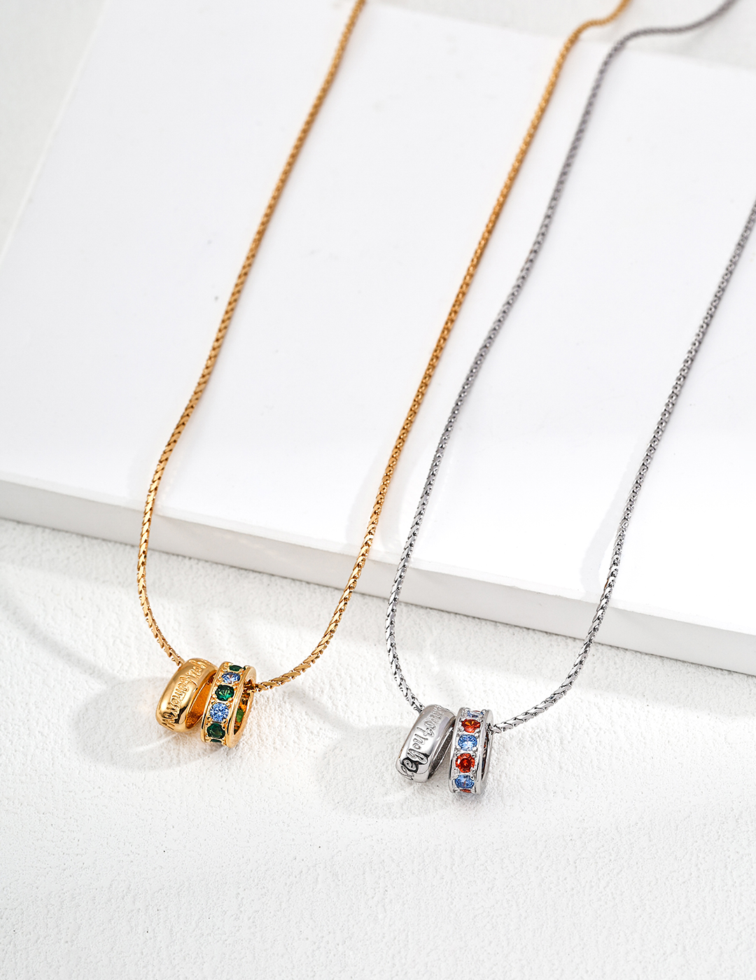 S925 sterling silver vintage zircon necklace