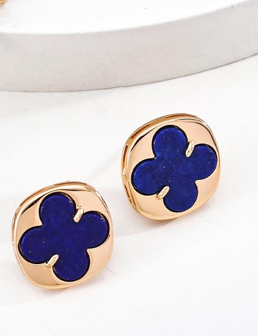 Lucky four-leaf clover necklace and earrings