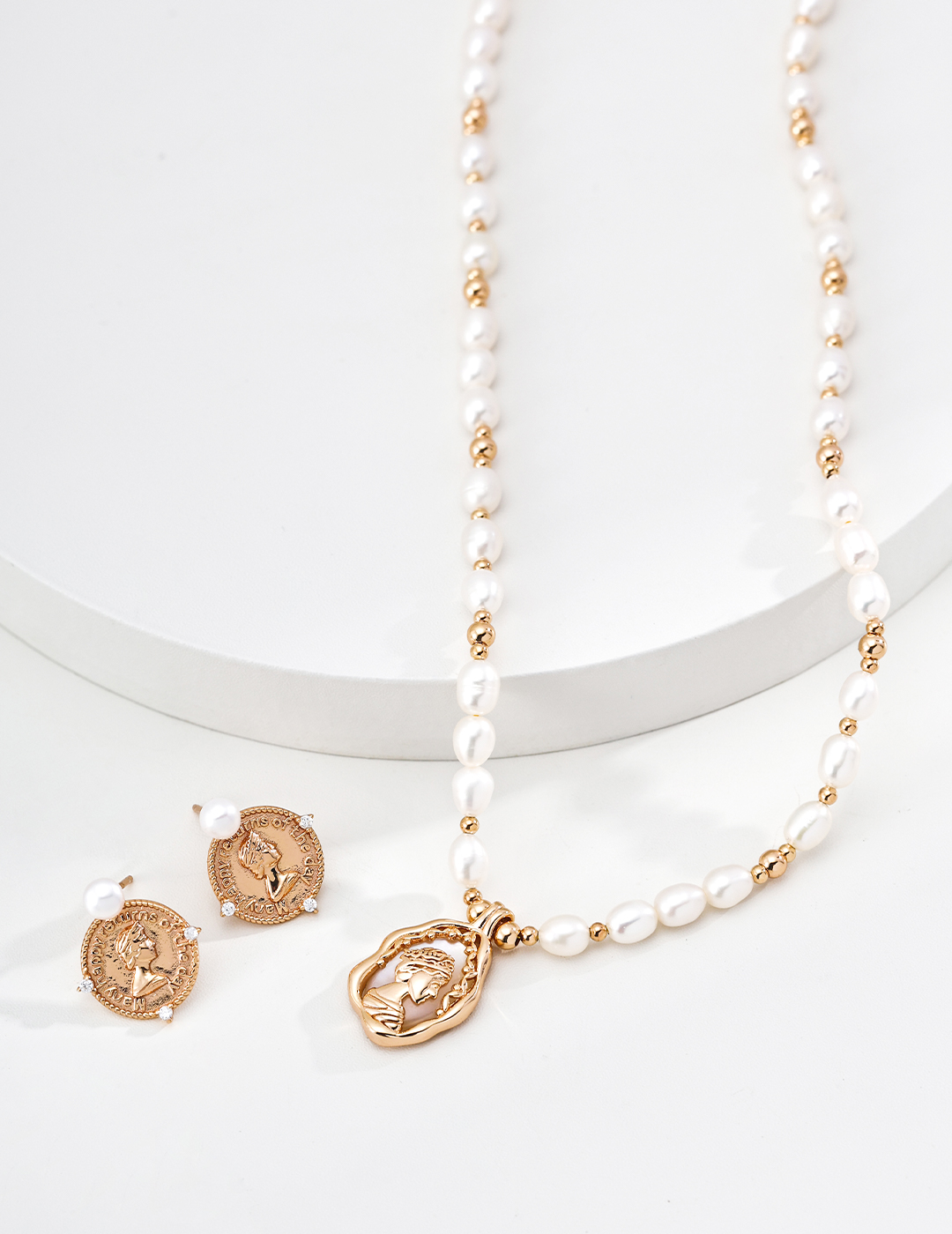 S925 Sterling Silver Simple Natural Pearl Pendant Necklace