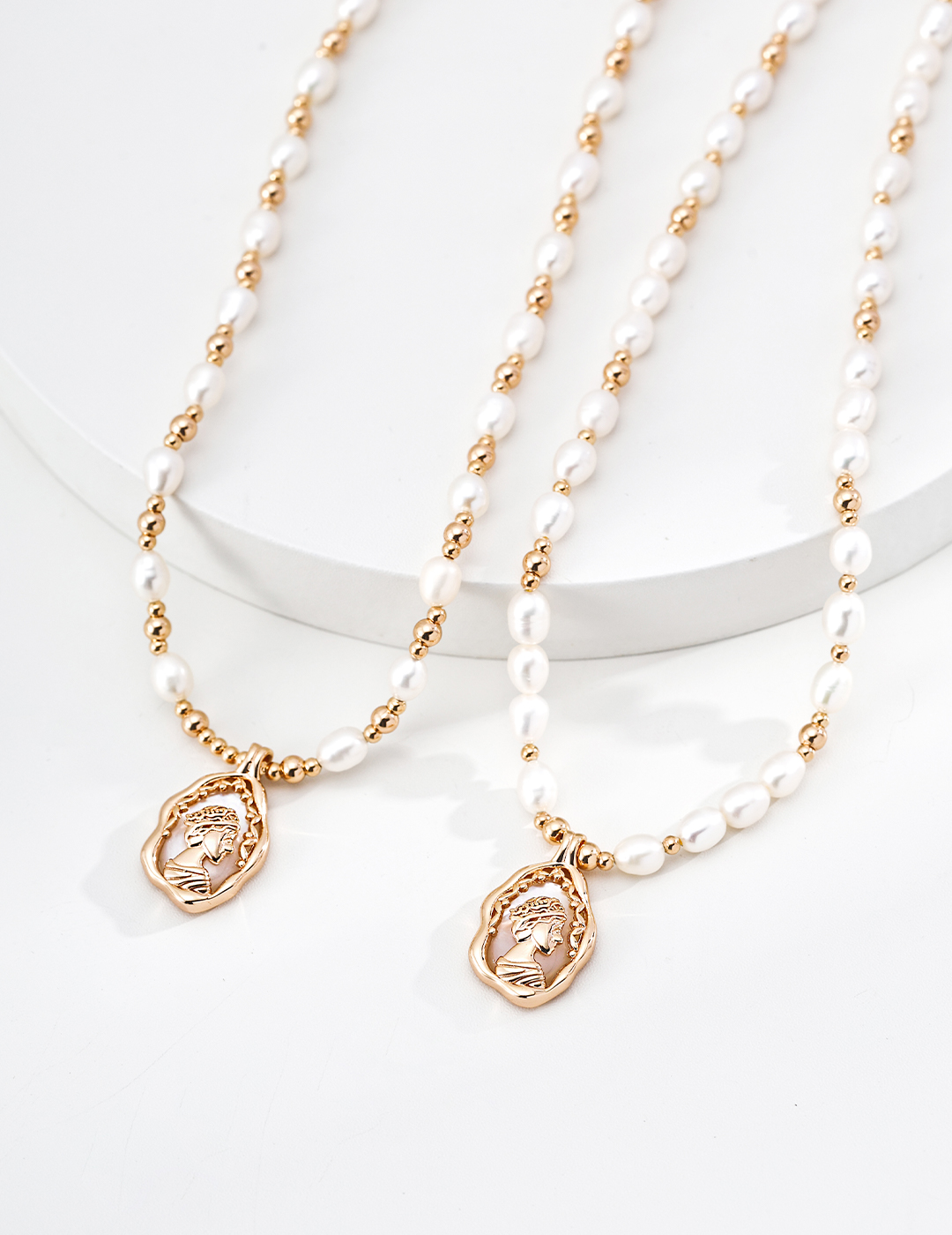 S925 Sterling Silver Simple Natural Pearl Pendant Necklace