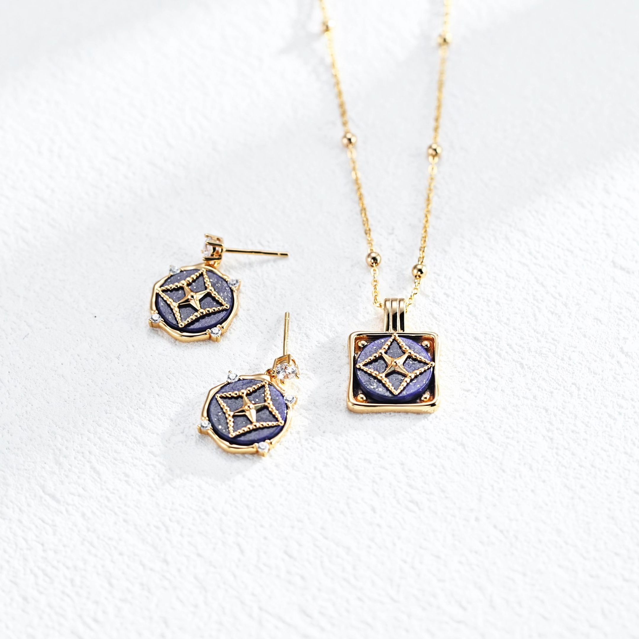 S925 sterling silver vintage lapis lazuli and cubic zirconia earrings