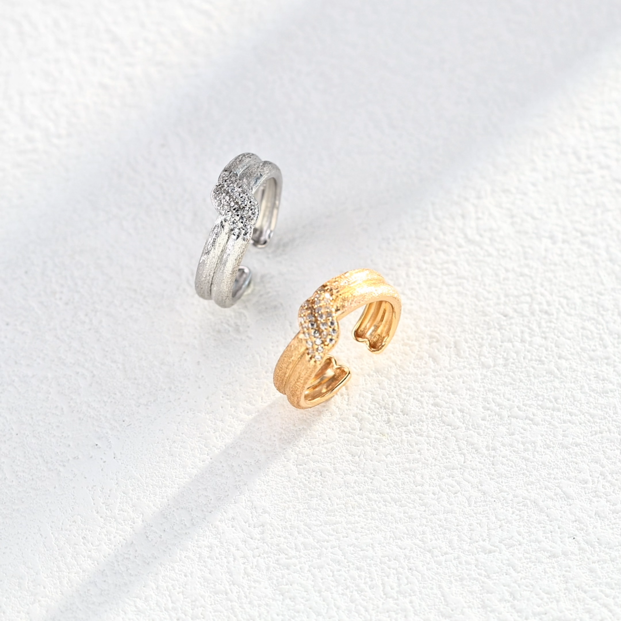 S925 sterling silver vintage matte finish zircon ring