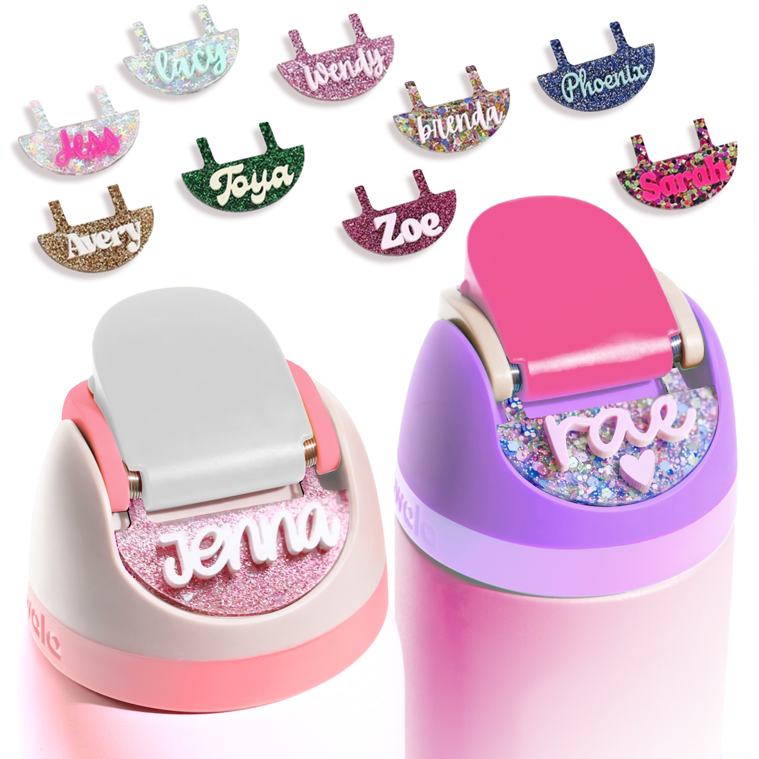 Personalized 3D Name Plate Compatible with Owala Water Bottle 24oz 32oz 40oz | 100 Color Options, 12 Font Options | Custom Name Plate Freesip Topper