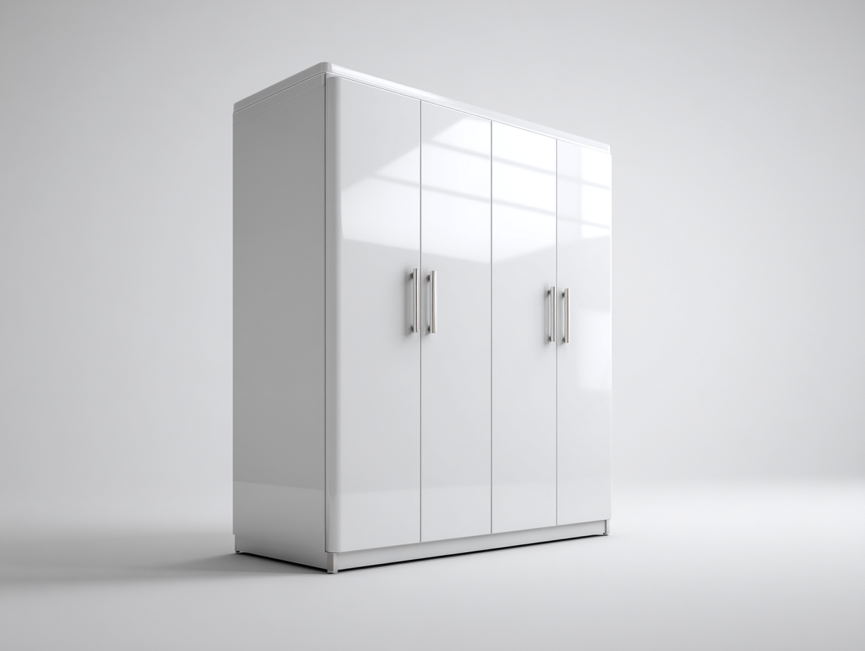 Wardrobe Glossy Finish 78x24x80 (inches) - White - Modern Minimal Design-Nookuplab
