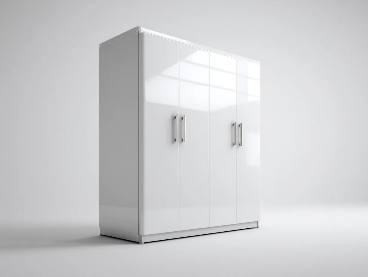 Wardrobe Glossy Finish 78x24x80 (inches) - White - Modern Minimal Design-Nookuplab