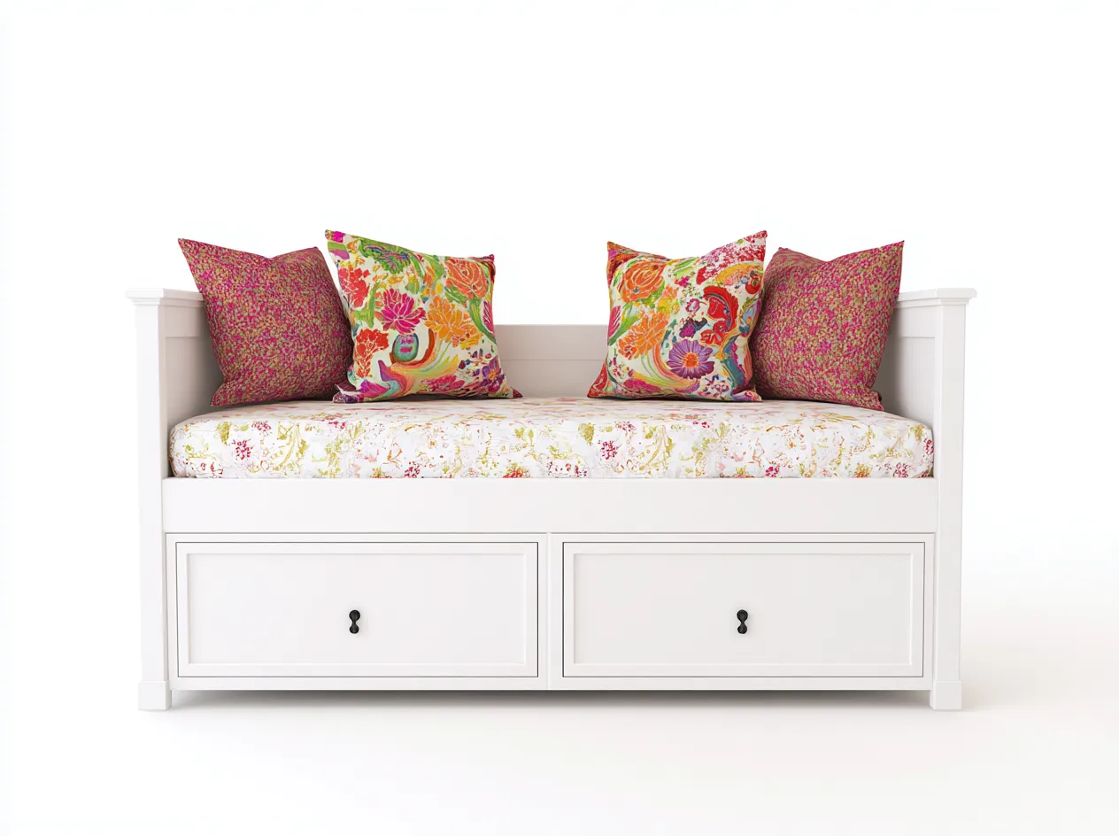 Sofa Bed Wooden Frame 79x39x34 (inches) White - Modern Storage Design-Nookuplab