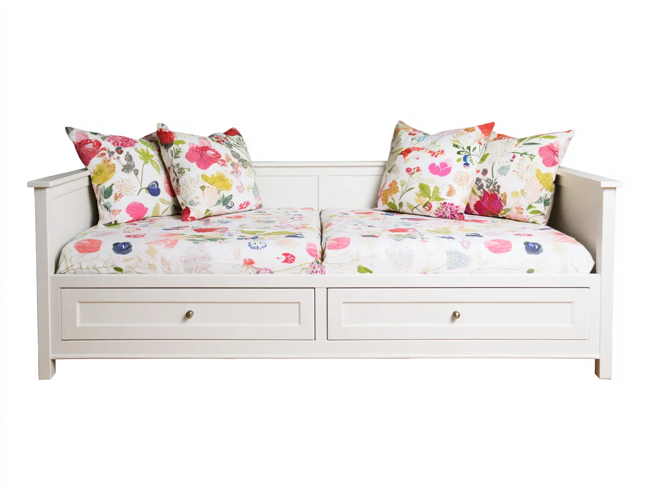 Sofa Bed wooden frame daybed 78x39x34 inches - white - classic multifunction design-Nookuplab