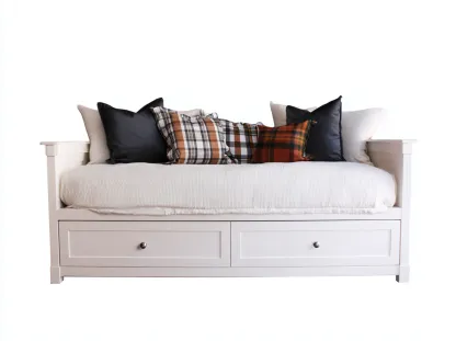 Sofa Bed wood frame 80x40x35 (inches) - white - classic daybed design with storage-Nookuplab
