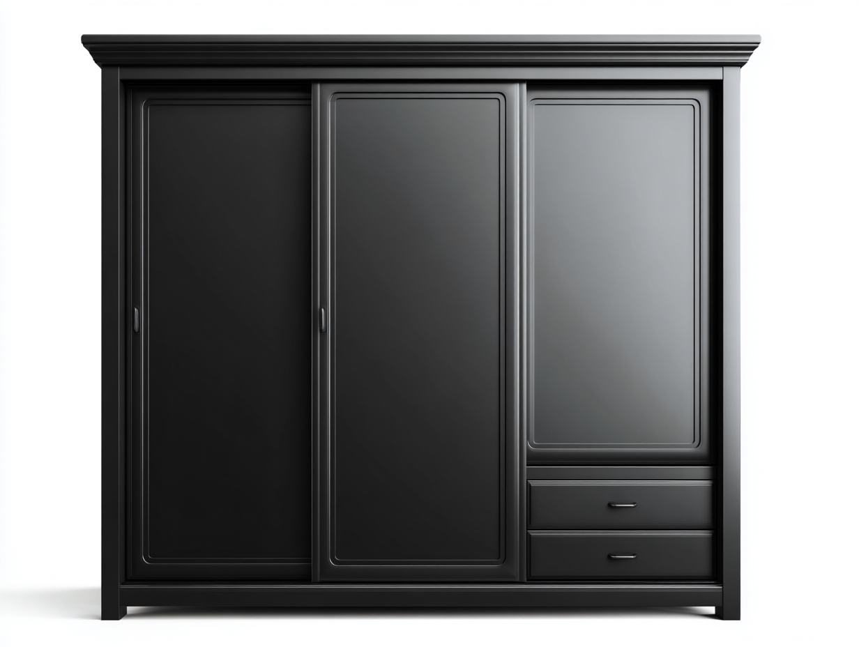 Wardrobe Solid Wood 70x24x80 (inches) - Black - Modern Classic Design-Nookuplab