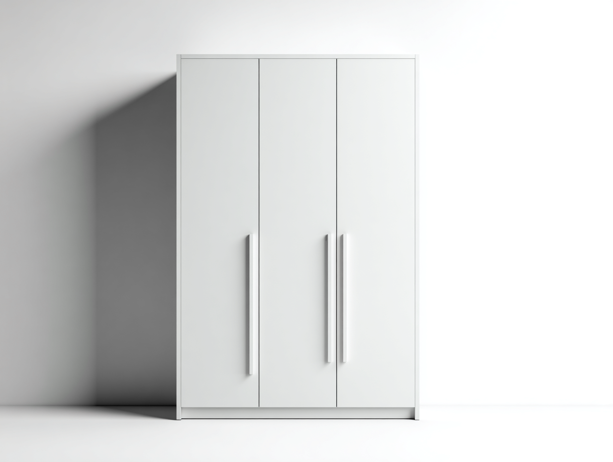 Armadio a 3 ante 120x55x200 cm in legno ingegnerizzato - bianco - stile moderno per camera da letto-Havenmybase